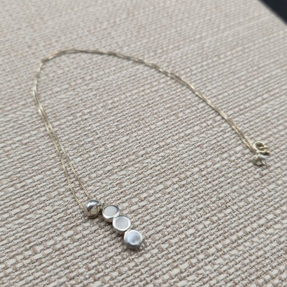 16 Inch Sterling Silver Triple Oval Shell Pendant Necklace A6325 - Picture 2 of 7